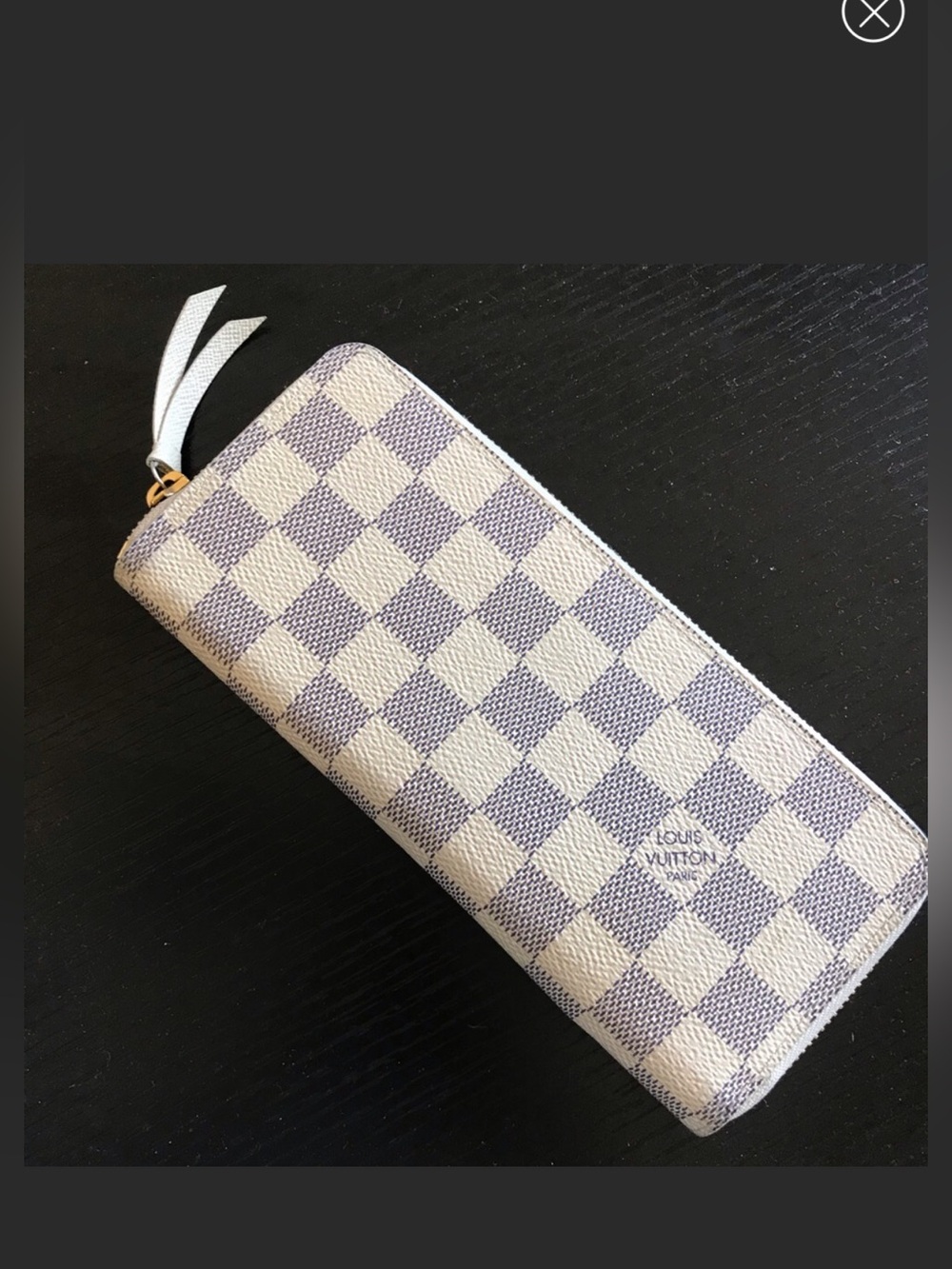 Authentic- Louis Vuitton- damier azur wallet clemence